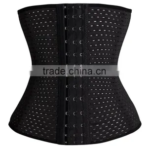 Two Color 2015 Wholesale 100% Latex Breathable Waist Trainer Corset With a Hole Very Cheaper thumbnail-2