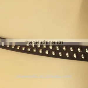 Sued Effect Belt With Gold Color Rivets thumbnail-4