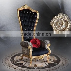Wholesale Hotel Antique Wooden Throne High Back Chair, Luxury Royal Chair thumbnail-6