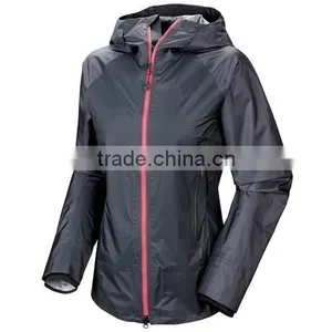Ladies Custom Brand Printed Logo Waterproof and Windproof Rain Jacket thumbnail-1