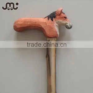 Hand Carved Animal Statue Wooden Walking Stick,natural Carved Wooden Cane Walking Stick thumbnail-1