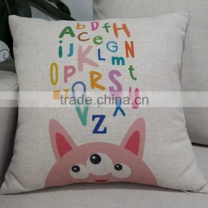 Custom Cartoon Design Printed Cushion Cover 18inch Square Linen/cotton Pillow Case thumbnail-6