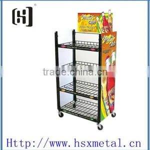 Free Standing Supermarket Metal Wine Tower Rack Stand HSX-3220 thumbnail-2