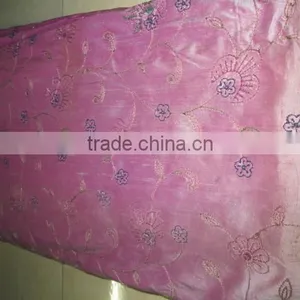 PINK SILK EMBRODARY FABRIC thumbnail-1