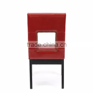 New Design Faux Office Work Oak High Back Wooden Chair With Leather Red Bar Seat thumbnail-4