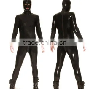 100%latex Catsuit Latex Black Catsuit 100%handmade Latex Catsuit Has Mask and Feet Gloves Latex Suit 3zipper Back to Crotch thumbnail-1