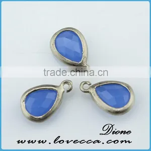Hot Sell Beautiful Various Shape+color Silver Frame Glass Gemstone Pendant thumbnail-2