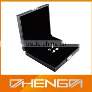 High Quality Customized Made-in-China Black Rectangle Cufflink Boxes for Storage(ZDW13-C046) thumbnail-1