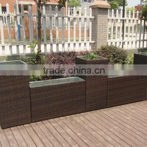 Sectional Outdoor Rattan Flower Pot thumbnail-1