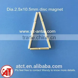Dia.2.5x10.5mm Disc Magnets / Neodymium Disk Magnet / Neodymium Round Magnet thumbnail-1