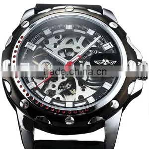 Men's Stylish Silicone Skeleton Analog Auto Mechanical Sport Watch thumbnail-4