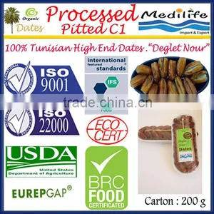 Organic Processed Pitted Dates C1,Tunisian High Quality Dates "Deglet Noor" Category Dates, Processed Dates Without Seeds, 200 g thumbnail-1
