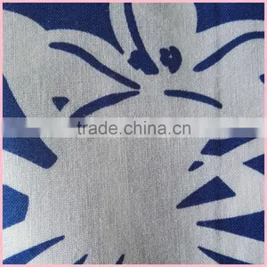 100% Cotton Blue Flower Print Fabric thumbnail-1