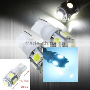 Packed 20pcs DC 12V White T10 Wedge 5-SMD 5050 LED Car Light Bulbs 192 168 194 2925 W5W thumbnail-1