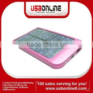 Portable Mobile Solar Charger for Mobile Phone 2600 MAh Blue Silver Pink thumbnail-1