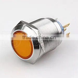 LAS1-22F-11 22mm Flat Shape Plastic Head Stainless Steel Solder Terminal Push Button Switch thumbnail-5