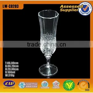 Good Quality Thin Carved Glass Champagne Cup thumbnail-1