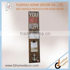 High Quality Vintage Wood Painting Plaque With Metal Clips and Hooks thumbnail-3