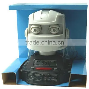 Best-selling Promotiom Gift Innovative Mr. Clock Robot Radio Alarm Cartoon Clock thumbnail-4