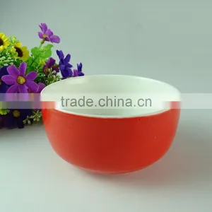 Chaozhou Supplier Stocked Red Porcelain Bowls Household Bowls for Wholesale thumbnail-1