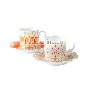 Drinkware Ceramic Tea Cup Set, Coffee Cup and Saucer Set, Arabic Tea Cup Set thumbnail-1