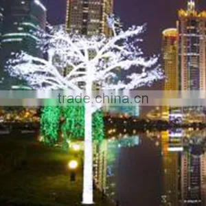 Home Garden Decorative 500cm Height Outdoor Artificial White Flashing LED Solar Lighted up Trees EDS06 1432 thumbnail-1