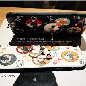 Cartoon Cell Phone Case Silicone Mobile Phone Cases for IPhone7/7Plus/6/6s/6plus/6splus With Finger Ring Stand Holder thumbnail-2