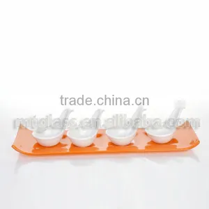 High Quality Made in China Set of 4 Ceramic White Dessert Ice Cream Spoon thumbnail-1