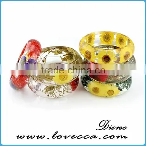 Real Flower Bangle , Pressed Flower Bangle, Flower Design Resin Bangles thumbnail-6