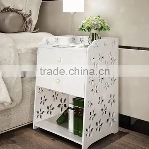 Large Size 2 Drawer Nightstand Modern Jane White Bed End Cabinet Multifunctional Storage Cabinet Bed End Table Waterproof Firepr thumbnail-3