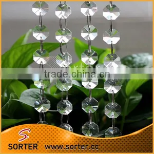 K9 14mm Machine Cut Clear Crystal Glass Octagon Beads for Chandeliers thumbnail-1