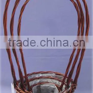 Christmas Willow Flower Basket With Long Handle thumbnail-1