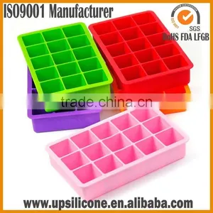 BPA Free Square Shaped Large 15 Cubes Silicone Ice Tray thumbnail-1