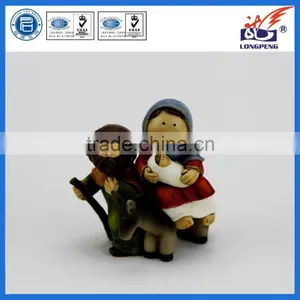 Nativity Scene, Holy Family Journey To Bethlehem,Joseph With Mary Riding on Donkey on Their Way to Bethlehem thumbnail-1