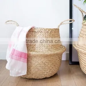 Storage Baskets With Handles / Natural Seagrass Foldable Basket Wholesale thumbnail-3