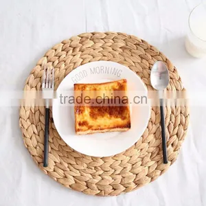 Round Natual Straw Weave Water Hyacinth Dinner Pad Mat Placemat Tablemat for Wedding thumbnail-6
