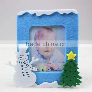 Hot Best Selling New Products Custom Green Tree Decor Felt Fabric 3d Digital Picture Christmas Snowman Picture Frame Photo Frame thumbnail-1