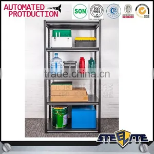 China Supply Metal Storage Rack Steel Display Rack 5 Layer Bananer Black Metal Rack thumbnail-1