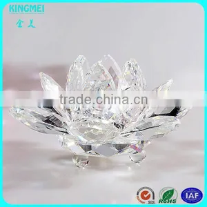 Customized Crystal Lotus Glass Lotus Flower for Desk Table Decoration thumbnail-1