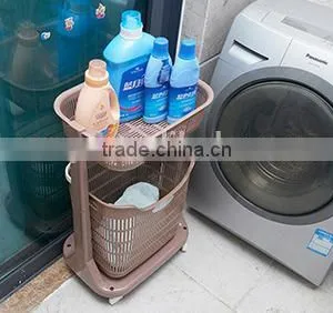 Plastic 1 or 3 Layers Laundry Basket/shelves With Wheels thumbnail-3