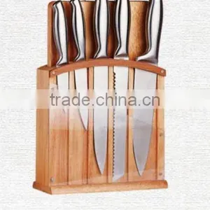 7pcs Wooden Kitchen Knife Block thumbnail-1
