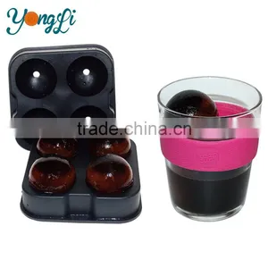 Hot Sale Black Round Ice Ball Maker Mold Sphere Silicone Ice Cube Mold thumbnail-1