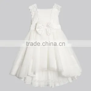 White Flower Girl Dresses Girls Satin Lace Boutique Party Dresses HSD6989 thumbnail-4