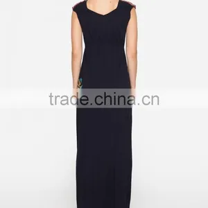 Boho Sleeveless Side Slit Maxi Plus Size Long Embroidered Dress HSd5179 thumbnail-5