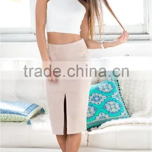 2016 Hot Sale Two Piece Set Ladies Clothing Latest Model Blouse and Skirt thumbnail-4