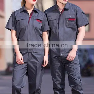 Short-sleeved Navy Blue Work Clothes Factory Workshop Suit thumbnail-3