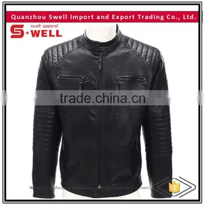 Wholesale Cool Black Stylish Latest Design Winter Mens pu Leather Jacket thumbnail-1