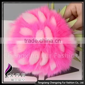 CX-R-47 Cheap Fancy Rabbit Fur Ball Key Chain Key Ring Hand Bag Decorative thumbnail-3