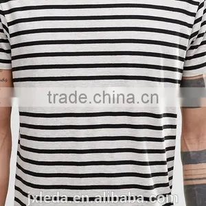Cheap High Quality Striped Men Crew Neck T-shirt Manufacturers in China thumbnail-3