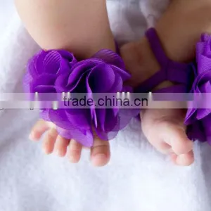 Wholesale Baby Shoes New Style Foot Flower Infant Foot Wear Sandals Walker Shoes Barefoot Sandals thumbnail-1